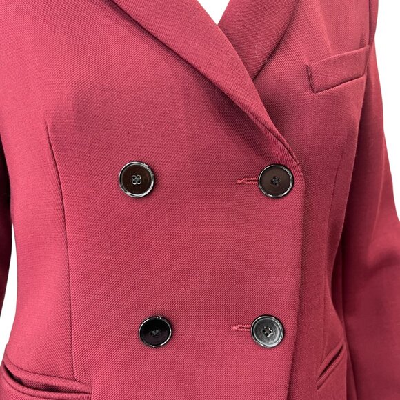 $690 Sandro Burgundy Red Double Breasted Blazer Jacket size FR 38/6 - Picture 2 of 10
